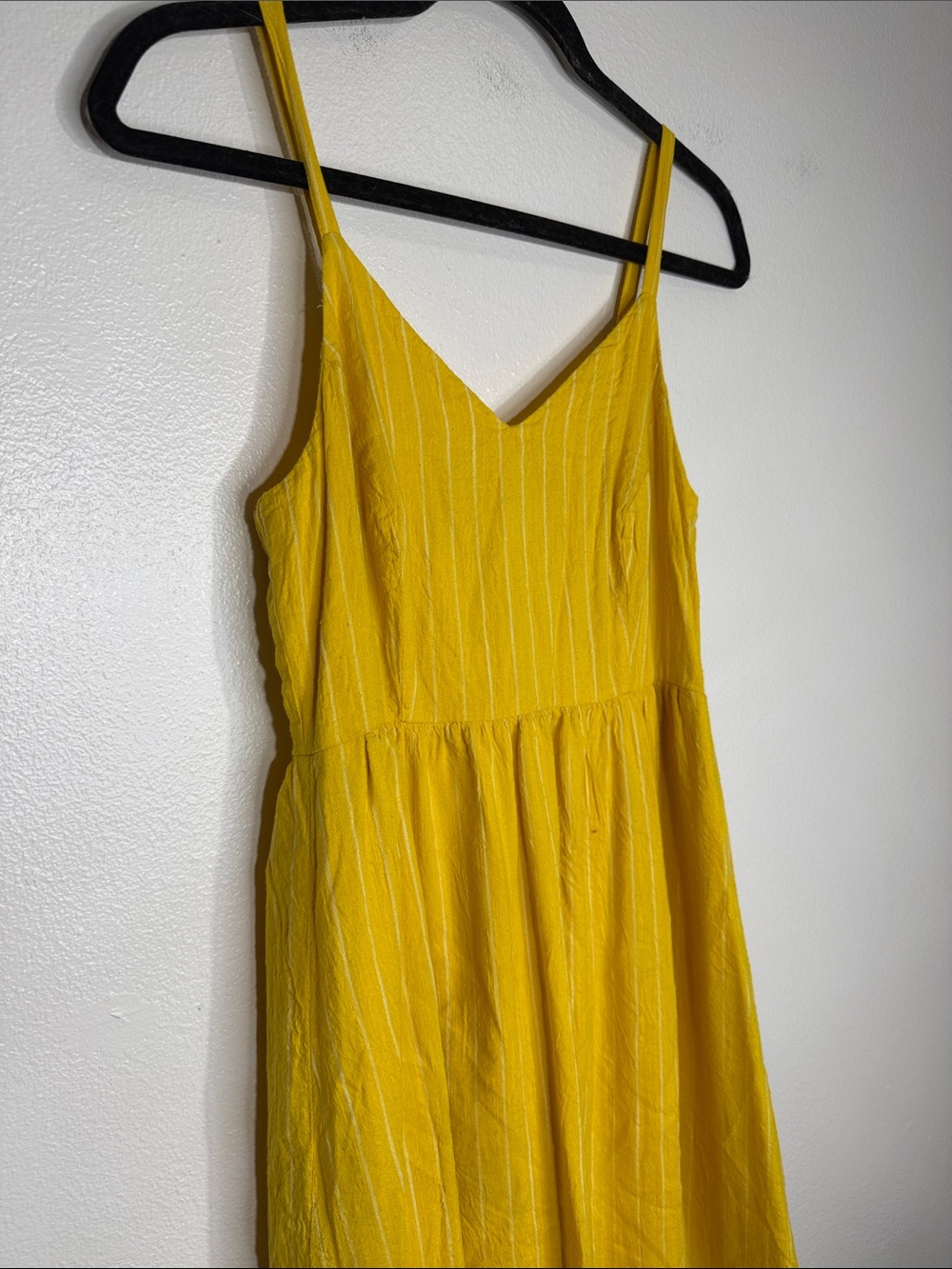Old Navy Canary Yellow Striped midi sundress Small